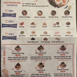 Ramen menu Ramen menu