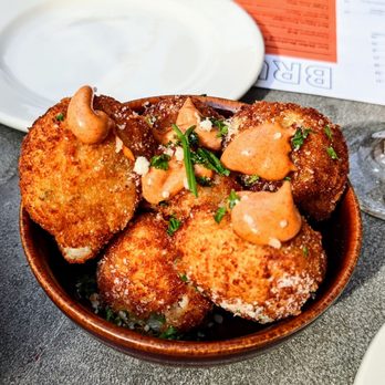 The Perch - Croquettes - bacon potato cakes, smoked paprika aioli, chive - Breweries Near Me - Chicago, Illinois The Perch - Croquettes - bacon potato cakes, smoked paprika aioli, chive - Breweries Near Me - Chicago, Illinois