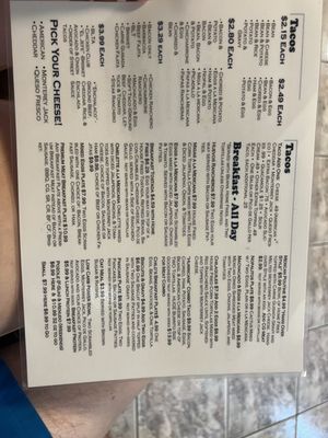 Menu photo 1 Rositas Taco Shop Rockport, TX