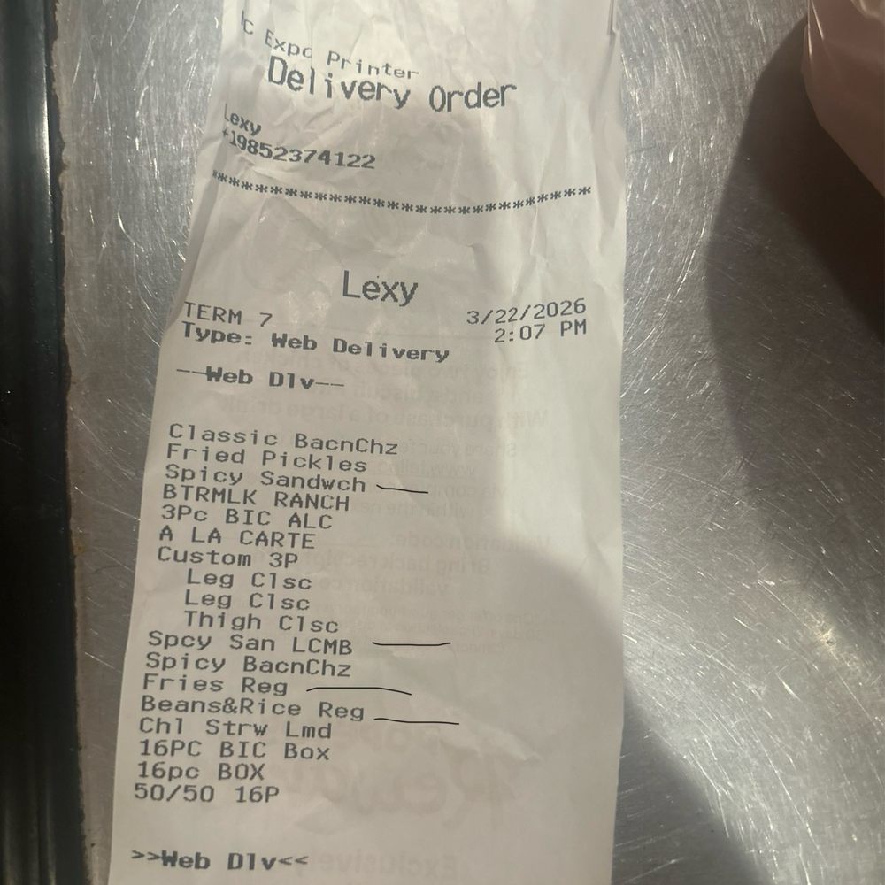 Half of my order was missing. Including the sides for the family meal Half of my order was missing. Including the sides for the family meal