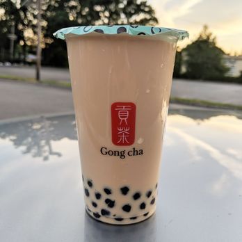 Gong Cha - Medium Milk Tea with Boba * No Ice * 70% Sugar - Bubble Tea Near Me - Edison, New Jersey