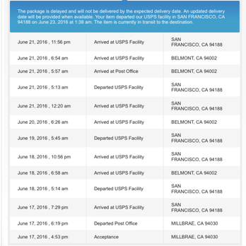 US Post Office - "What can you do to help me get this package?" "There's nothing we can do." "Maybe it will come this week or next." - Post Offices Near Me - Belmont, California