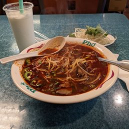 Hot and Spicy pork and beef Pho, first trip.