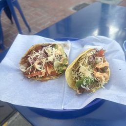 TACO CAMARÓN ENCHILADO (Spicy Shrimp) and  TACO GRILLED PESCADO