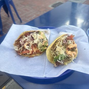 TACO CENTRO - TACO CAMARÓN ENCHILADO (Spicy Shrimp) and  TACO GRILLED PESCADO - Mexican Near Me - San Diego, California