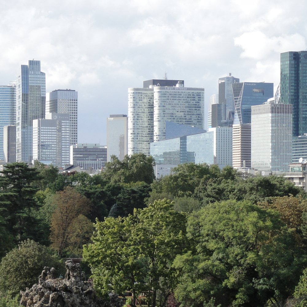 Fondation Louis Vuitton - view of La Defense business district from the roof terrace - Art Galleries Near Me - Paris, 75
