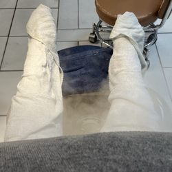 Luxury Nails - This is my fancy, hot rock, leg massage, hot towel-wrap with steam treatment. I may have looked part mummy, but I felt fully princess.