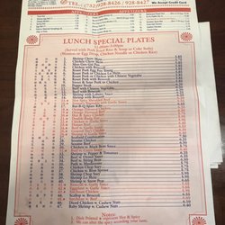 Golden Crown Chinese Restaurant - Menu - Front