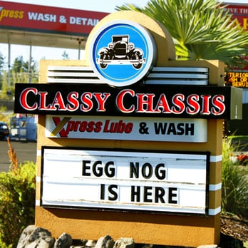 Classic Coffee - a sign for a classic car wash - Cafes Near Me - Lakewood, Washington