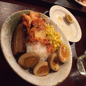 Marumen - Pork belly /kimchi /egg/corn and rice   Pretty tasty ...   Hahahaha I name it the Buddha Bowl ... It's not on the menu :-) - Ramen Near Me - Fairfax, Virginia