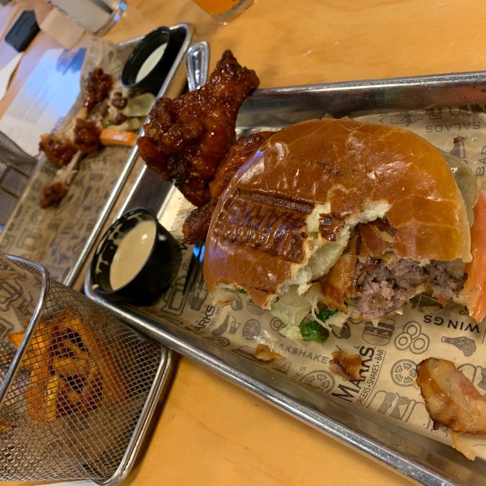 Grill Marks - Hot Honey Wings and a build your own burger with pineapple....banging! - American Near Me - Columbia, South Carolina