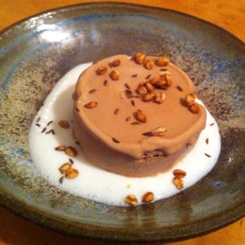 The Progress - Milk Chocolate-Black Lager Ice Cream, Cocoa Sablé, Caraway Seed - New American Near Me - San Francisco, California The Progress - Milk Chocolate-Black Lager Ice Cream, Cocoa Sablé, Caraway Seed - New American Near Me - San Francisco, California
