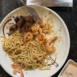 Ichiban Hibachi Steakhouse - Filet Mignon and Hibachi Shrimp with Fried Noodle