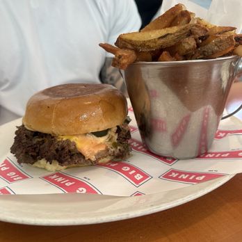 Big Pink - Smash Burger with Fries - Pizza Near Me - Miami Beach, Florida Big Pink - Smash Burger with Fries - Pizza Near Me - Miami Beach, Florida