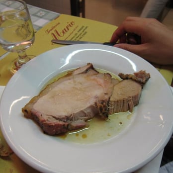 Trattoria Mario - Roast pork. Don't let this simple piece of meat fool you. It was so delicious, you didn't need anything else to go with it! - Tuscan Near Me - Florence, FI Trattoria Mario - Roast pork. Don't let this simple piece of meat fool you. It was so delicious, you didn't need anything else to go with it! - Tuscan Near Me - Florence, FI