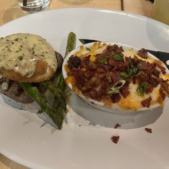 Filet Steakhouse - 6oz steak Oscar style crab cake & loaded mashed potatoes - Steakhouses Near Me - Ankeny, Iowa