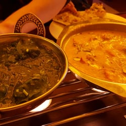 Bombay Lounge - Green Chicken and Sweet almond chicken (can't remember this 2nd one's name...)