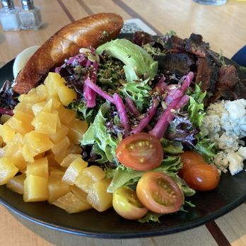 Root Down DIA - Amazing cobb with added salmon 10 delights on one plate!!! - New American Near Me - Denver, Colorado Root Down DIA - Amazing cobb with added salmon 10 delights on one plate!!! - New American Near Me - Denver, Colorado