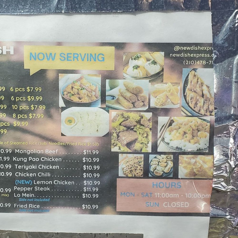 New Dish Express - Menu as of May 2025 - Chinese Near Me - San Antonio, Texas New Dish Express - Menu as of May 2025 - Chinese Near Me - San Antonio, Texas