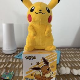 Pikachu Stuffy and Eevee figurine