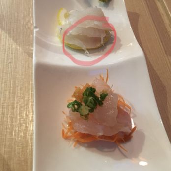 Sasabune Beverly Hills - Stringy sashimi cut by dull knife. - Sushi Bars Near Me - Beverly Hills, California Sasabune Beverly Hills - Stringy sashimi cut by dull knife. - Sushi Bars Near Me - Beverly Hills, California