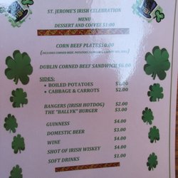 Irish Fest @ St Jerome Academy - Menu