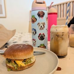 Avocado egg and cheese sandwich + vanilla bean latte - lifewithhanny