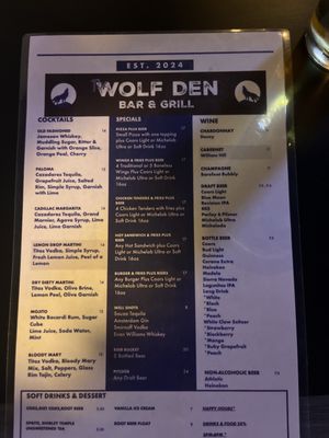 Menu photo 2 The Wolf Den Bar and Grill Reno, NV
