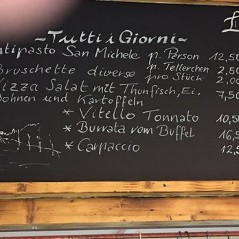 San Michele - Tafel über dem Tresen - Italian Near Me - Hamburg, HH San Michele - Tafel über dem Tresen - Italian Near Me - Hamburg, HH