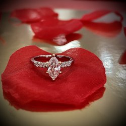Eka Jewelers - Beautiful Custom Piece made by Bob. 14K Two Tone Marquis Engagement Ring