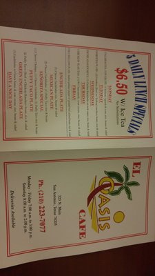 Menu photo 8 Oasis Cafe San Antonio, TX