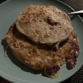 La Ceiba Restaurant - Pupusa de Queso con Chicharron and Pupusa de Queso - Mexican Near Me - Long Beach, California