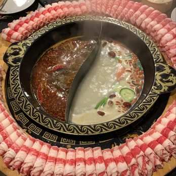 Chengdu Memory - mild spicy + pork bone broth with beef/lamb and beef/pork combos!!!!! (combos= meat ring) - Hot Pot Near Me - Seattle, Washington