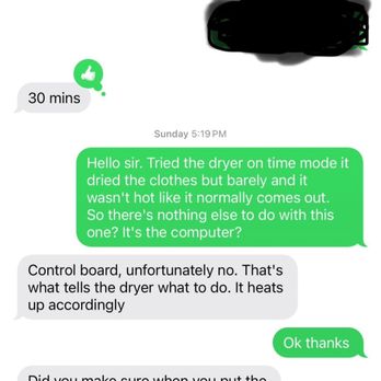 Browne's Appliance - Conversation we had - Appliances & Repair Near Me