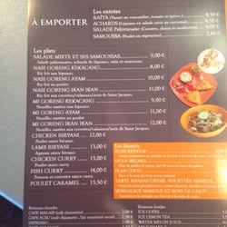 KL Restaurant - Carte à emporter