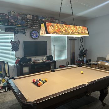Holmes Electric - Pool table light installed to perfection. - Electricians Near Me - Broken Arrow, Oklahoma Holmes Electric - Pool table light installed to perfection. - Electricians Near Me - Broken Arrow, Oklahoma