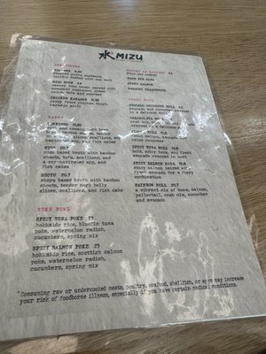 Menu photo 7 Mizu Denver, CO