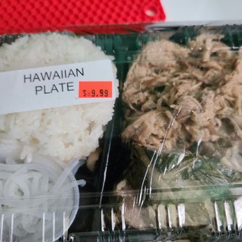 Takamiya Market - Hawaiian plate with kalua pig, lau lau, chicken long rice and rice. Ono and affordable - Grocery Near Me - Wailuku, Hawaii