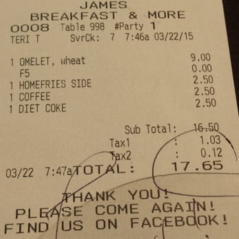 James' Breakfast and More - Um...please take your hand put of my pocket. - Breakfast & Brunch Near Me - Wrentham, Massachusetts