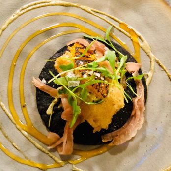 T&T Innovation Kitchen - Octopus ink tortilla with octopus - New American Near Me - Palm Desert, California