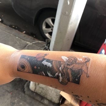 Magpie Tattoo - Galaxy Dog tattoo by Jinna - Tattoo Near Me - New York, New York Magpie Tattoo - Galaxy Dog tattoo by Jinna - Tattoo Near Me - New York, New York