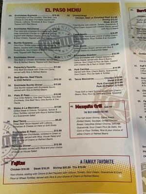 Menu photo 5 El Paso Mexican Grill Kenner, LA