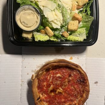 Giordano's - Individual cheese deep dish pizza and a side caesar salad - Pizza Near Me - Rosemont, Illinois Giordano's - Individual cheese deep dish pizza and a side caesar salad - Pizza Near Me - Rosemont, Illinois