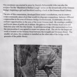 Ormeau Road Library - Really like the sculpture @ Ormeau Rd Library - but didn't know anything about it until I spotted this poster inside the Library