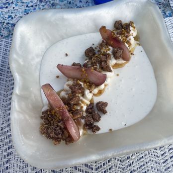 Atlantikos - Yogurt with candied pecans and peaches - Mediterranean Near Me - Bal Harbour, Florida