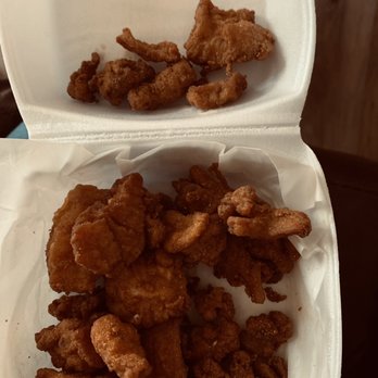Skrimp Shack - chicken nuggies in a styrofoam container - Seafood Near Me - Suffolk, Virginia