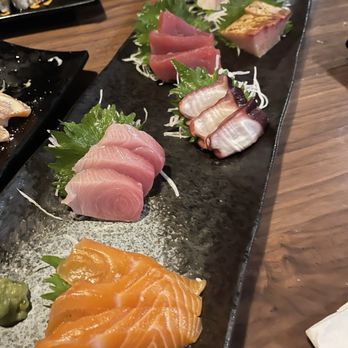 Kan Sushi - This is part of the premium upgrade. Plate of Sashimi (Salmon, Tuna, Octopus, Ahi, Yellowtail and Mackerel) - Sushi Bars Near Me - Honolulu, Hawaii Kan Sushi - This is part of the premium upgrade. Plate of Sashimi (Salmon, Tuna, Octopus, Ahi, Yellowtail and Mackerel) - Sushi Bars Near Me - Honolulu, Hawaii