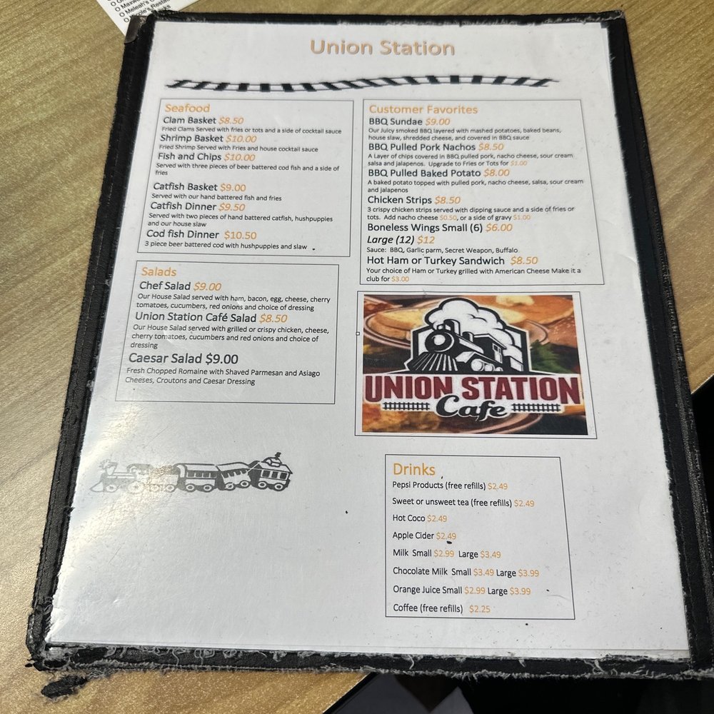 Union Station Cafe - the menu for union station - Desserts Near Me - Dugger, Indiana Union Station Cafe - the menu for union station - Desserts Near Me - Dugger, Indiana
