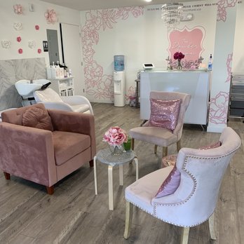 The Powder Room - Waiting area and checkout desk in The Powder Room. Beautiful! - Hair Salons Near Me - Davie, Florida The Powder Room - Waiting area and checkout desk in The Powder Room. Beautiful! - Hair Salons Near Me - Davie, Florida