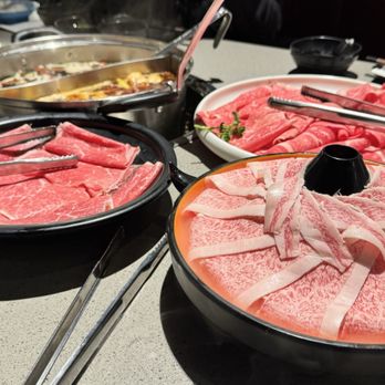 Chubby Cattle - Wagyu Platter with A5 Wagyu with egg. Delicious! - Hot Pot Near Me - Las Vegas, Nevada Chubby Cattle - Wagyu Platter with A5 Wagyu with egg. Delicious! - Hot Pot Near Me - Las Vegas, Nevada